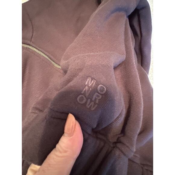 MONROW Seamed Zip Up Bomber Style Sweatshirt Jackst - Picture 6 of 6